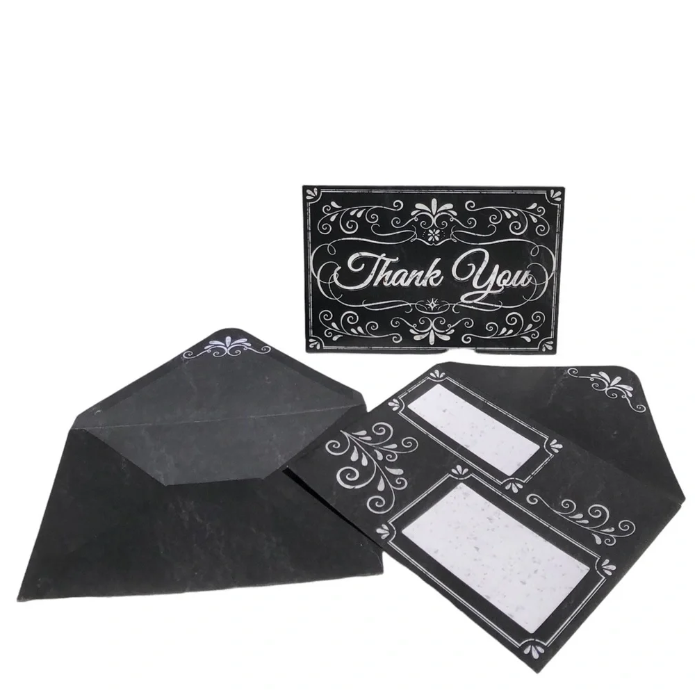Pooch & Sweetheart Embellished Pouch Black & White Thank You Cards, 10ct (90128)